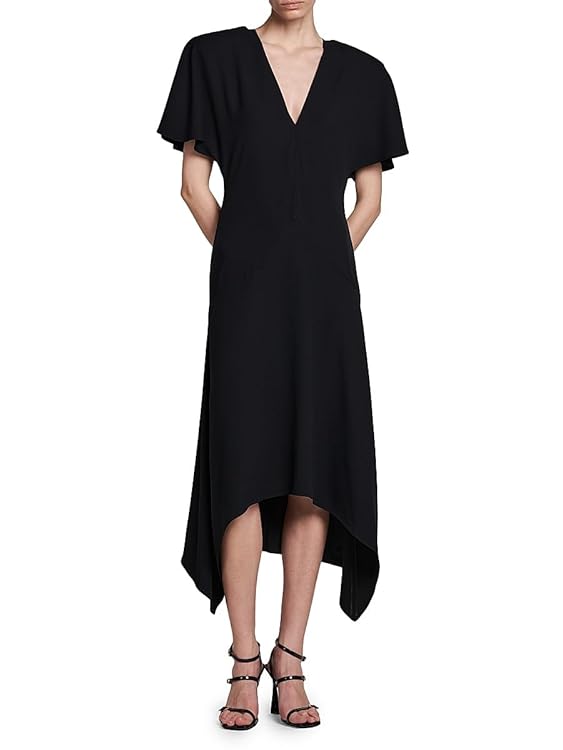 Envers Satin V-Neck Midi-Dress