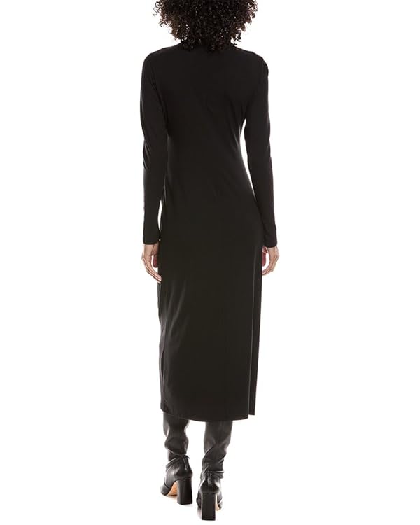 Vince Women's Long Sleeve Turtle Neck Rouched Dress