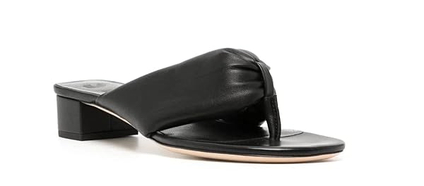 STAUD Women's Dahlia 35MM Black Leather Thong Sandals