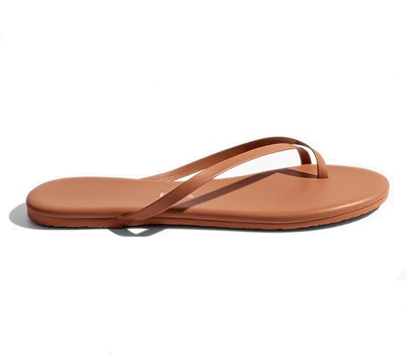 TKEES Riley - Flats for Women - Thong Style Construction - Rubber Outsole - Leather Upper - Leather Footbed Au Natural 6 B - Medium