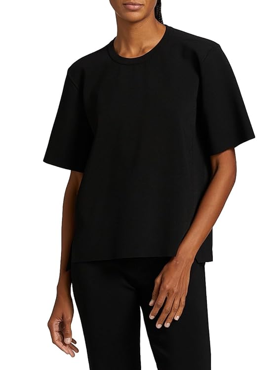 Compact Knit Short-Sleeve Top