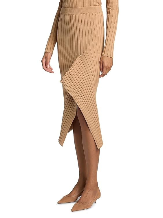 Rib-Knit Cotton Midi-Skirt