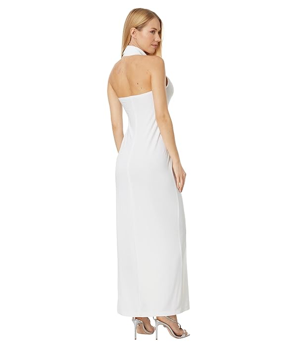 Norma Kamali Halter NK Shirt Side Slit Gown