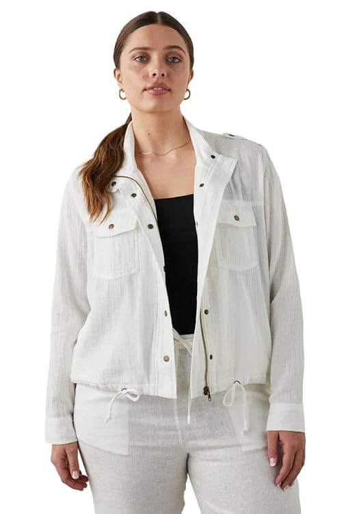 Collins Jacket in Gauze White