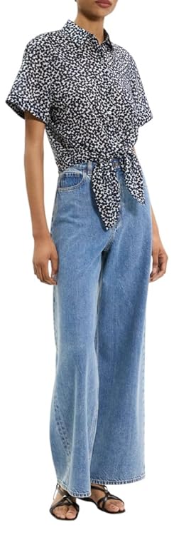 Theory Women's Tie Front Ss Bl