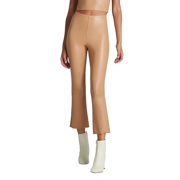 commando - Faux Leather Cropped Flare Leggings | High-Rise, Raw-Cut Hem | Sculpting Yet Flexible & Soft | Machine Washable