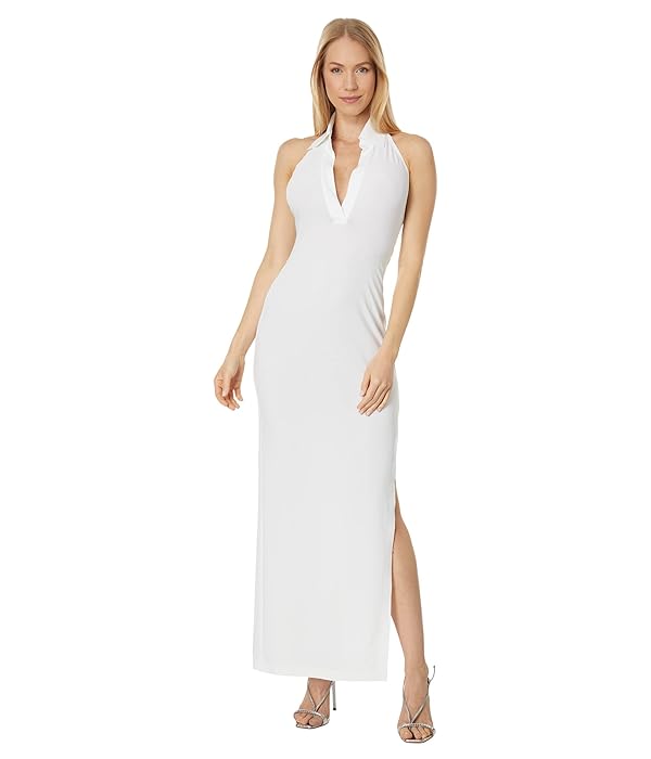 Norma Kamali Halter NK Shirt Side Slit Gown