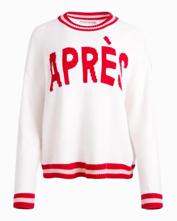 Alice + Olivia Women's White Ogden Apres Wool-Blend Sweater