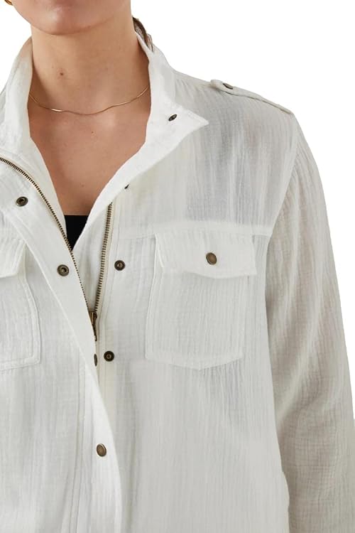 Collins Jacket in Gauze White