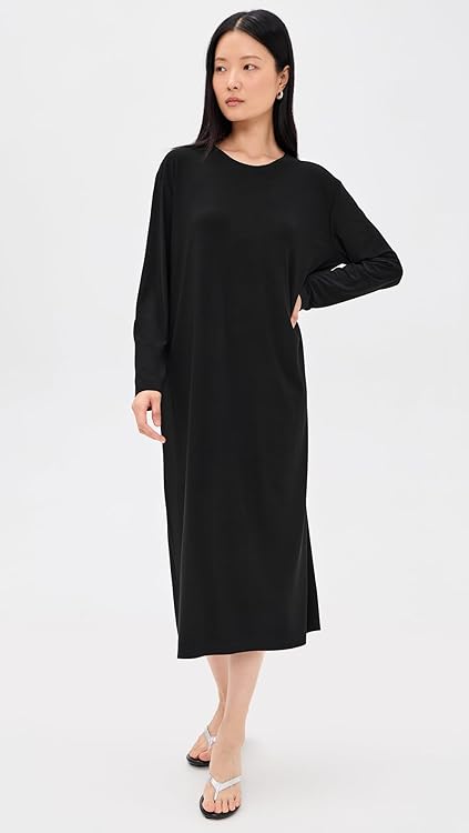 Norma Kamali Women's Oversized Long Sleeve Dress to Midcalf
