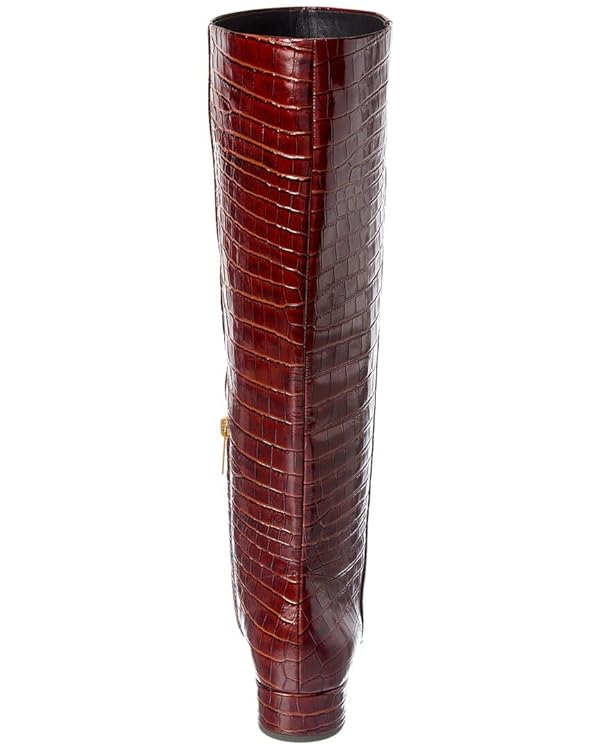 Wide-Calf Tall Croc-Embossed Boot by Veronica Beard