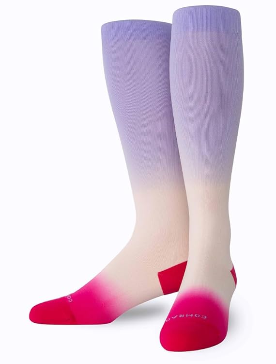 Comrad Nylon Knee High Socks - 15-20mmHg Graduated Compression Socks - Soft & Breathable Support Unisex Socks