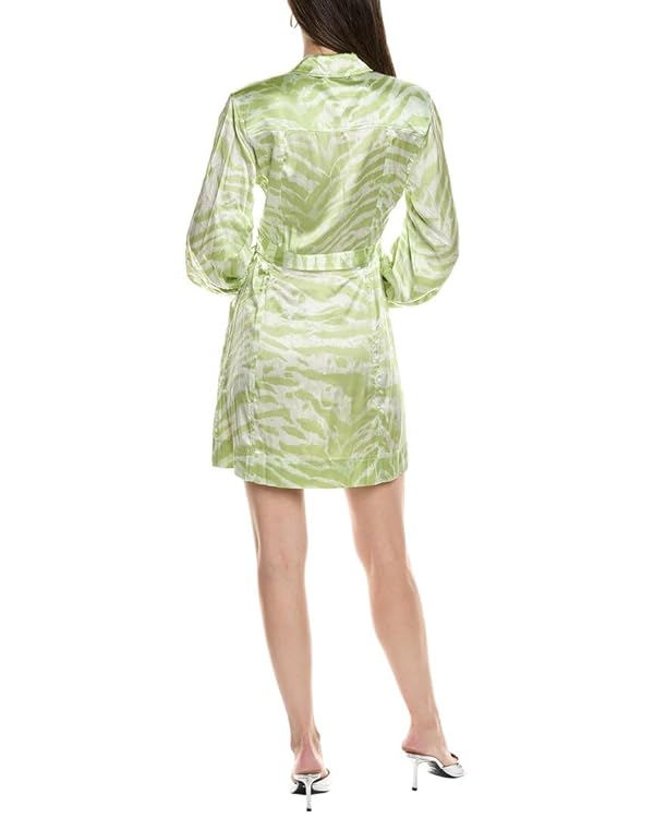 GANNI Panel Wrap Silk-Blend Shirtdress