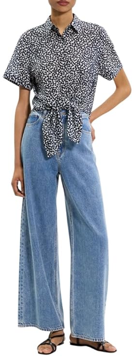 Theory Women's Tie Front Ss Bl