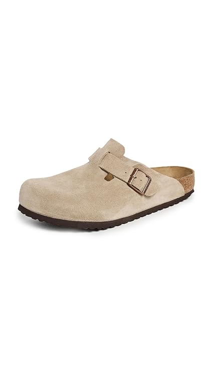 Taupe Suede Birkenstock WMNS Boston Soft Footbed