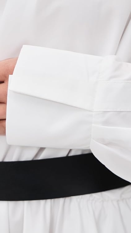 Norma Kamali Women's Super Oversized Boyfriend Neck Flared Shirt Dress