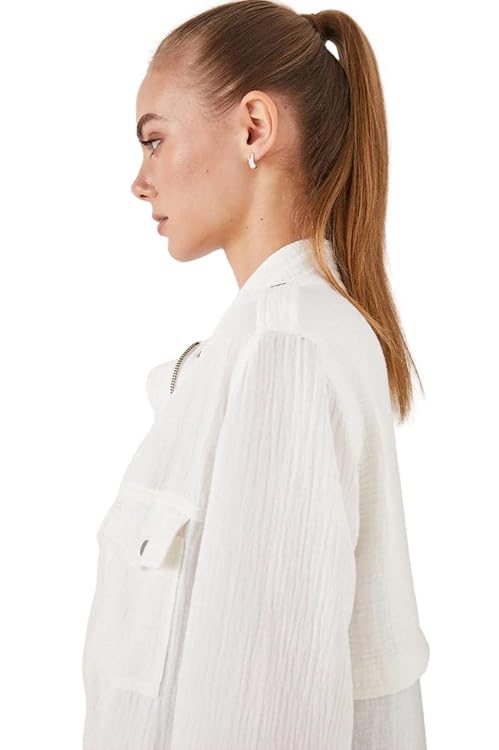 Collins Jacket in Gauze White