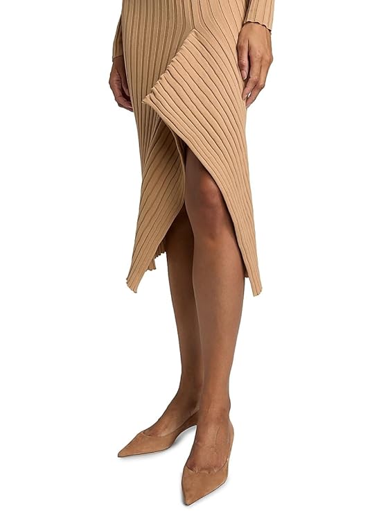 Rib-Knit Cotton Midi-Skirt
