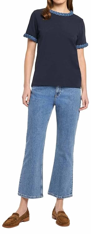 Cinq à Sept Women's Denim Braided Tee