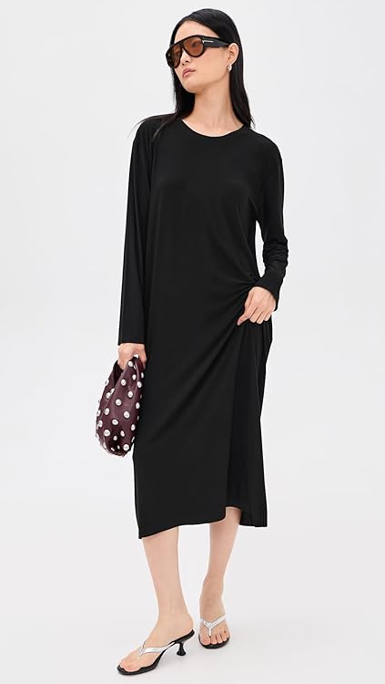 Norma Kamali Women's Oversized Long Sleeve Dress to Midcalf