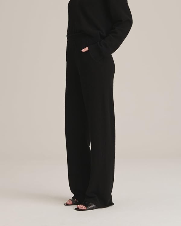 NAADAM Women's Signature Cashmere Paperbag Wide Leg Pants