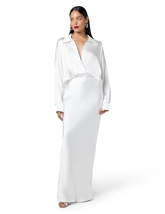 Norma Kamali Women's Super Oversized Boyfriend Nk Shirt Gown
