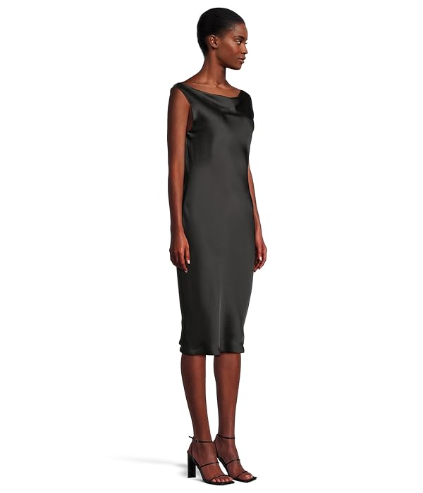 Norma Kamali Women's Sleeveless Low Back Drape Dress Below Knee