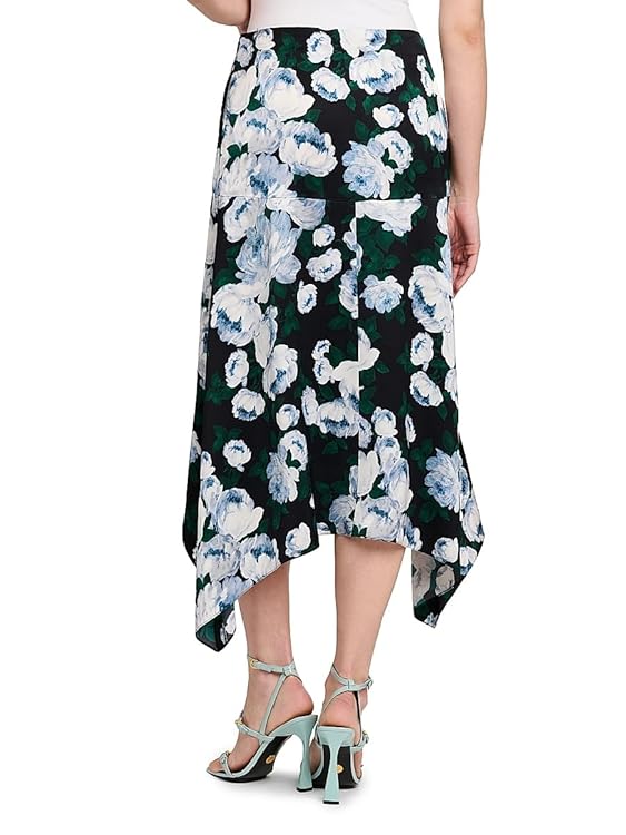 Bunch Of Roses Handkerchief Midi-Skirt
