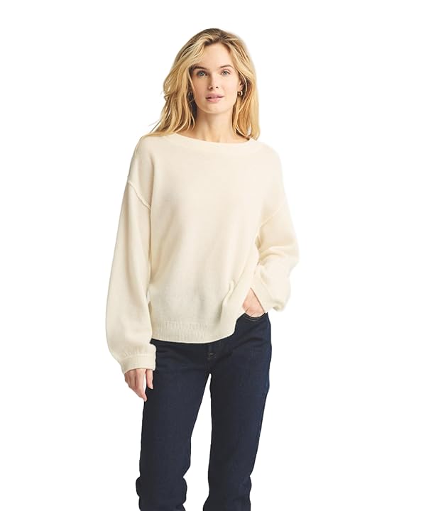 NAADAM Women's Lightweight Reversible Cashmere Wide Neck Sweater