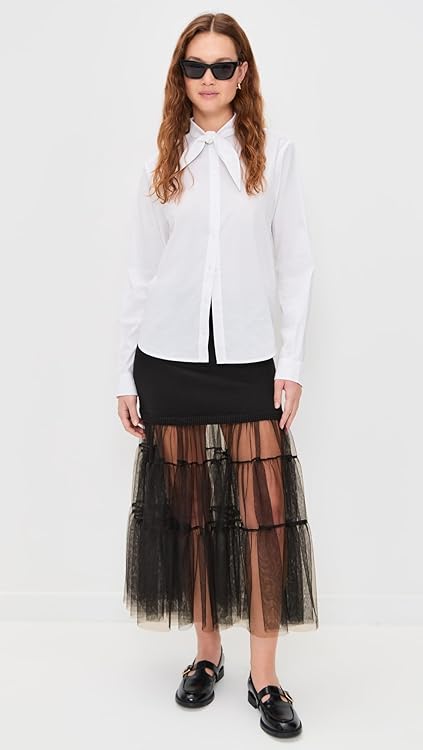 Sea Women's Seraphine Solid Knit Tulle Skirt