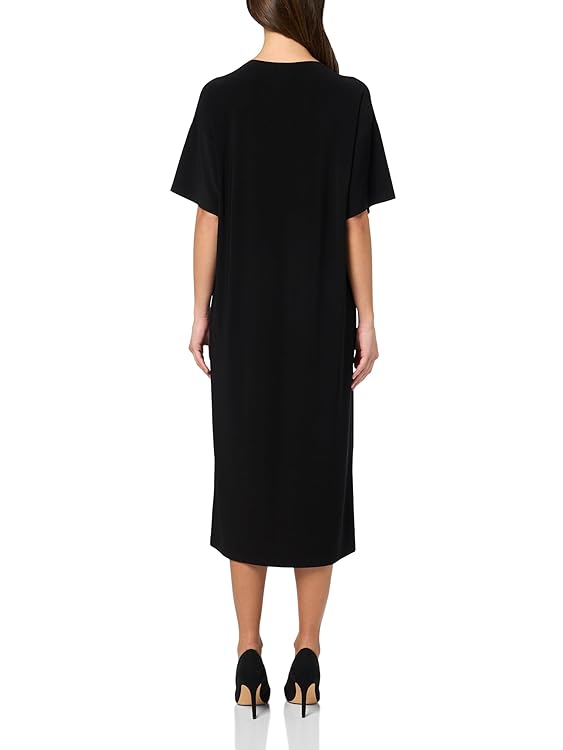 Norma Kamali Women's Short Sleeve Boxy Dress to Midcalf