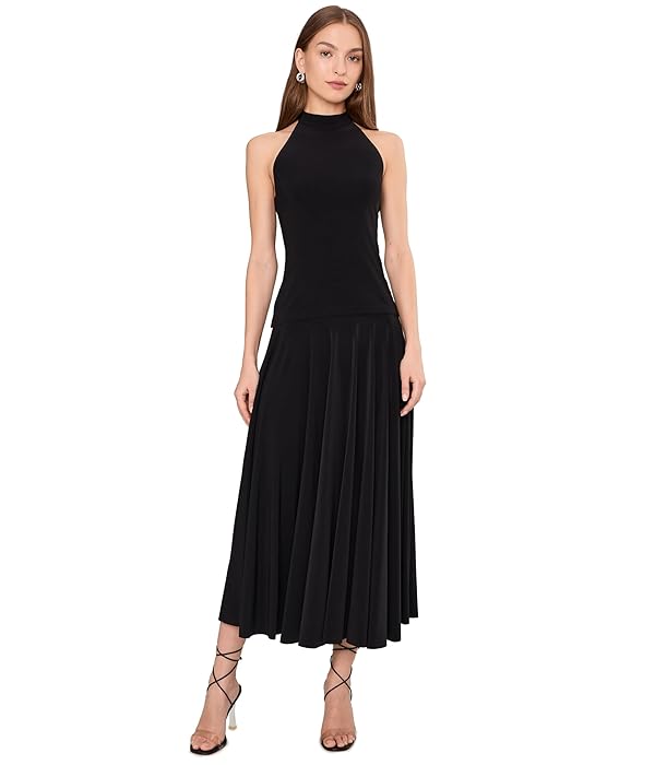 Norma Kamali Women's Flared Skirt to Midcalf (25)