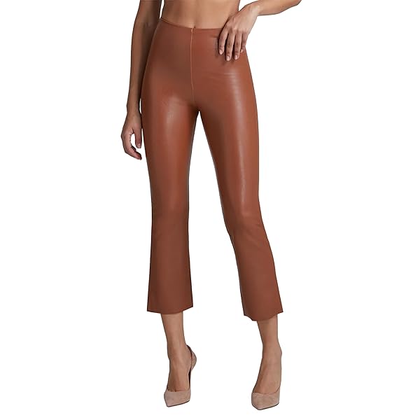 commando - Faux Leather Cropped Flare Leggings | High-Rise, Raw-Cut Hem | Sculpting Yet Flexible & Soft | Machine Washable