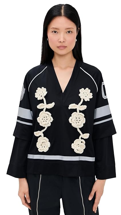 Ganni Women's Cycora Jersey Oversized Long Sleeve Top