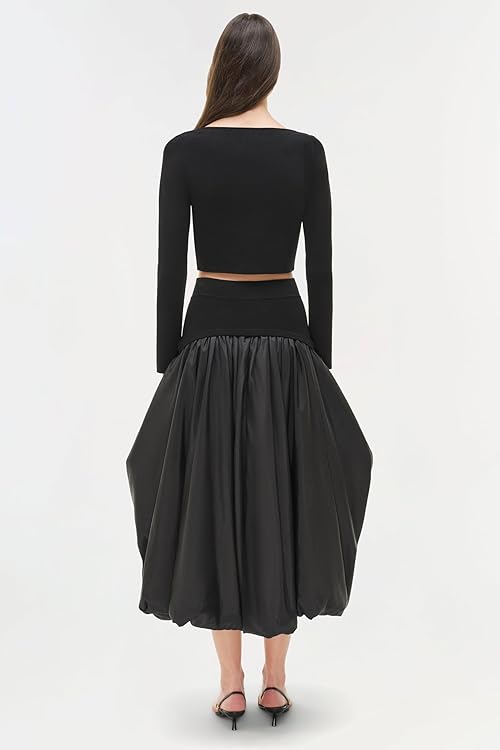 Corinn Taffeta Knit Midi Skirt