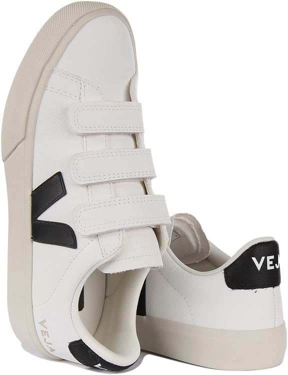 Veja Womens Recife Chromefree Leather White Black Trainers 8 US