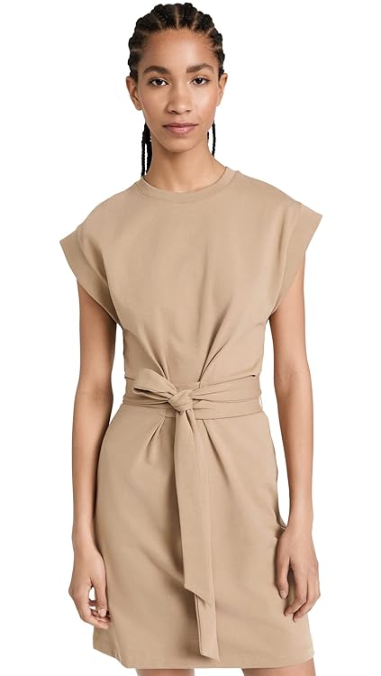 Vince Women's Short Sleeve Tie Waist Dress