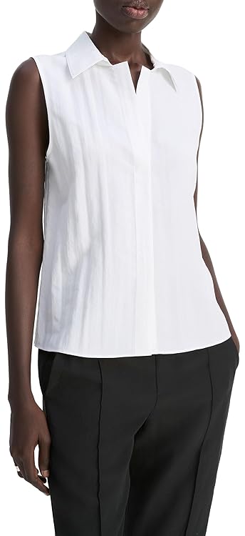 Vince Women's Boxy Slvls Buttondown