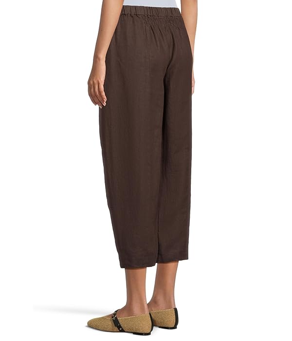 Madewell Women's Barrel Flat Front E-Back Linen Pull-on in Charred Oak