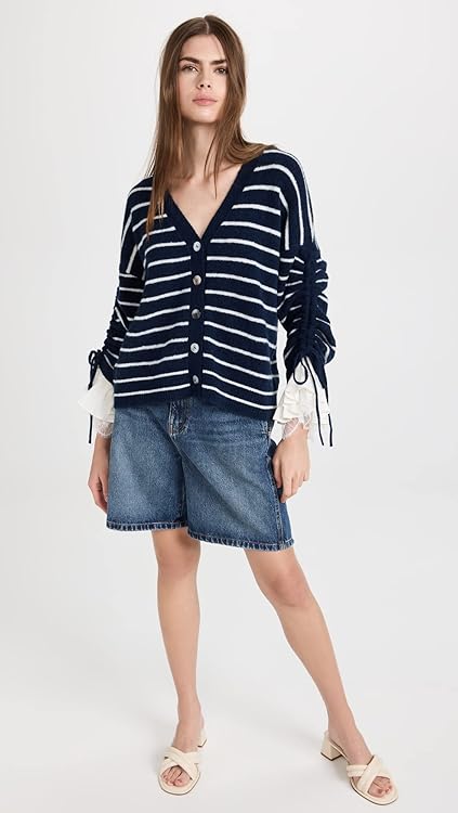 Cinq à Sept Women's Striped Atlas Cardigan