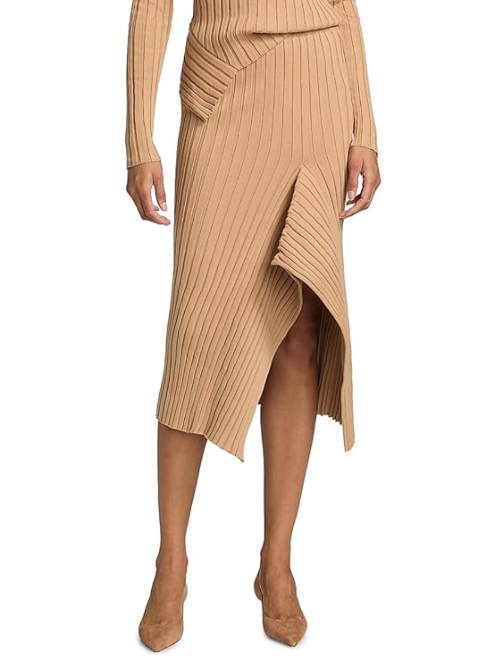 Rib-Knit Cotton Midi-Skirt