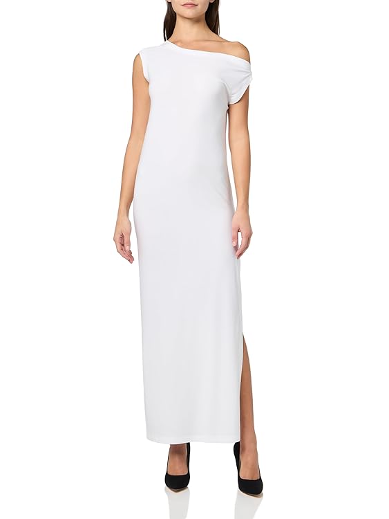 Norma Kamali Women's Drop Shoulder Long Dress W/Side Slit