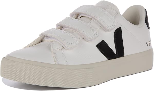 Veja Womens Recife Chromefree Leather White Black Trainers 8 US