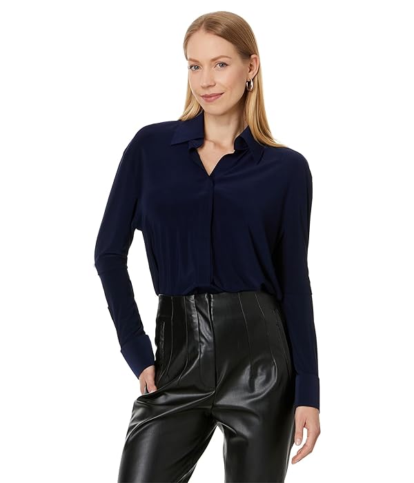 Norma Kamali Women's Nk Shirt W/Collar Stand