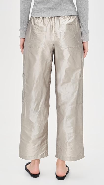 DONNI. Women's The Silk Taffeta Drawstring Cargo Pants