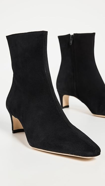 STAUD Women's Wally Ankle Boots, Black, 8 Medium US