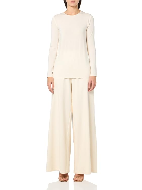 Norma Kamali Women's Long Sleeve Crew Top