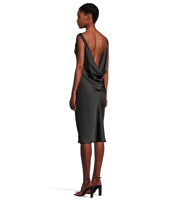 Norma Kamali Women's Sleeveless Low Back Drape Dress Below Knee