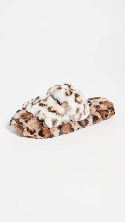 Madewell Two-Strap Scuff Slippers in Leopard Recycled Faux Fur Melon Cedar Multi Leopard Faux Fur 10 M
