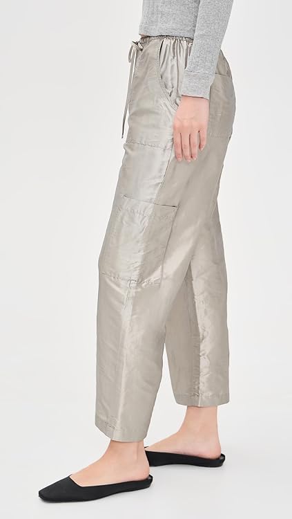 DONNI. Women's The Silk Taffeta Drawstring Cargo Pants
